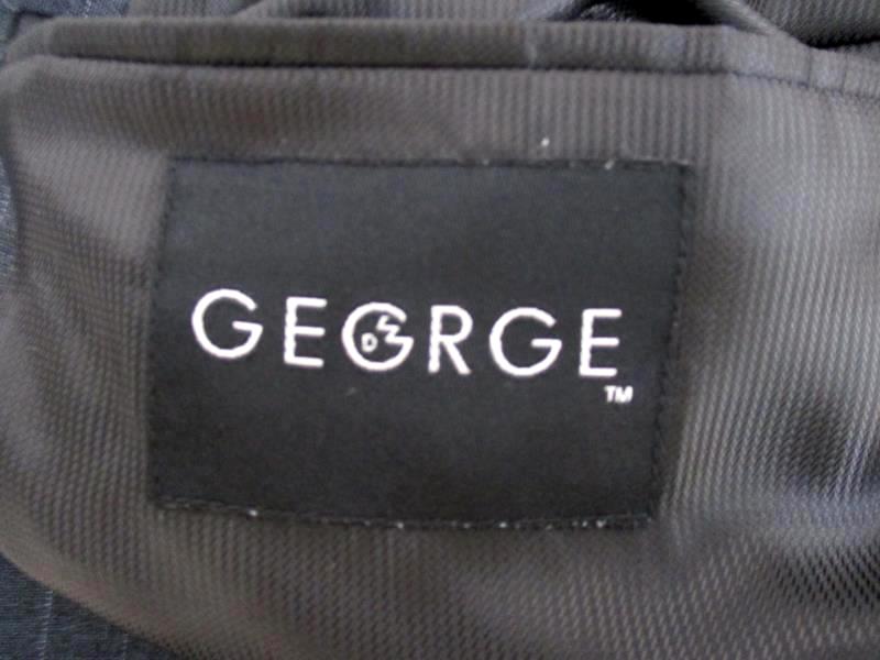 George Men's 3 Button Front Gray Pinstripe Blazer Suit Jacket Polyester Size 42R