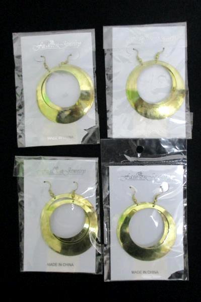 7 Pairs of Pierced Earrings Hoops Shi Zhi Chao Lever Backs Gold Threader Dangle