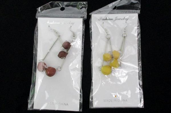 Lot of 4 Pairs of Earrings Dangle Pierced Fashion Earrings Threader