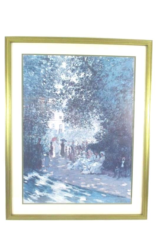 Framed Art Print Claude Monet The Parc Monceau Paris Blue White 32 x 24in