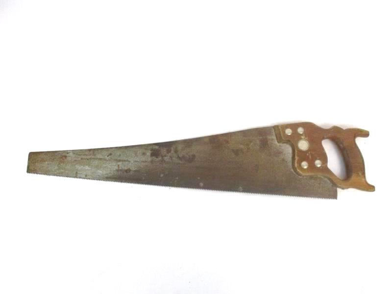 Lot of 2 Vintage Handsaws Warranted Superior Atkins Wheat Wood Handles