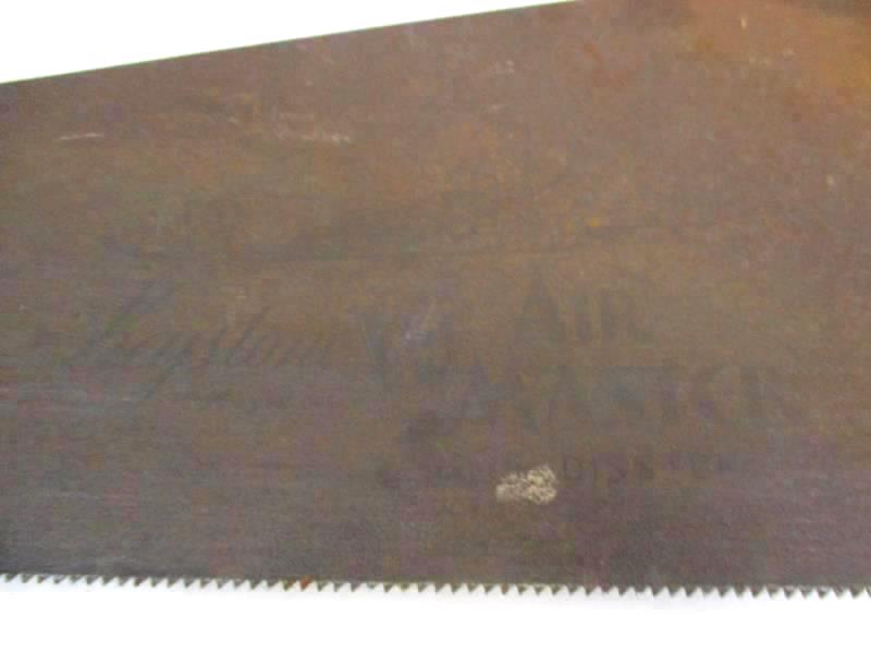 Lot of 2 Vintage Handsaws Warranted Superior Atkins Wheat Wood Handles
