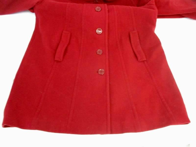 Mark Reed Women's Dark Red Button Up Wool Blend Coat Lined Size 16 Petite