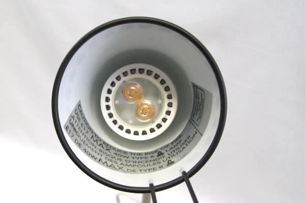 IKEA Desk Lamp Adjustable Neck Black And Silver W/ White Switch Cord