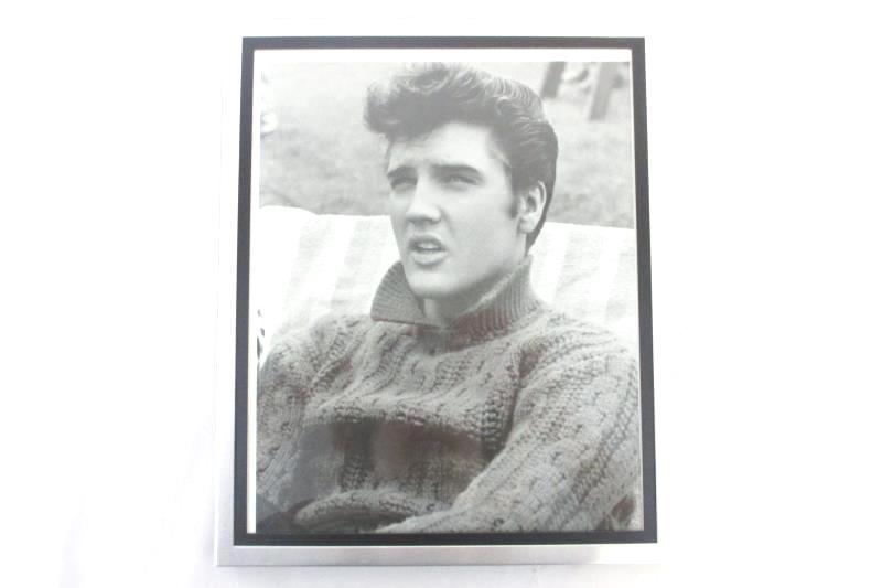 Framed Black & White Photo Elvis During Making of Jailhouse Rock 9 x 11i