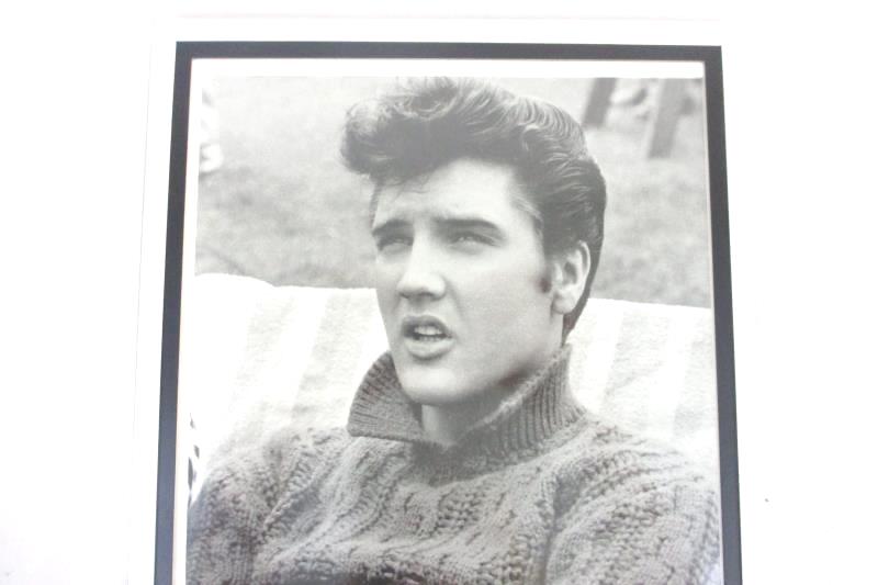 Framed Black & White Photo Elvis During Making of Jailhouse Rock 9 x 11i