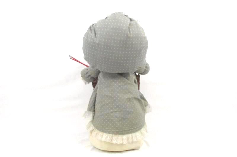 Vintage Weighted Grandma Grammy Chair Side Knit Yarn Basket Holder Plush
