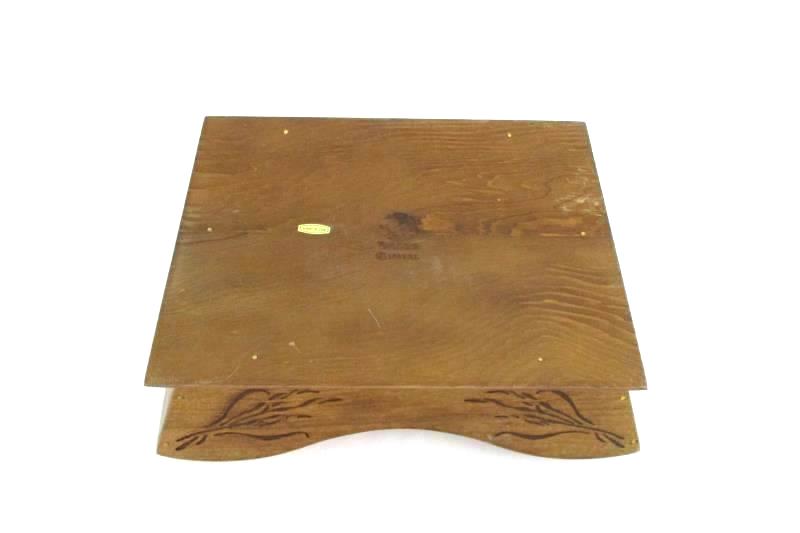 Teleflora 1982 KL Decorative Stained Wooden Tray With Handles Made In Taiwan