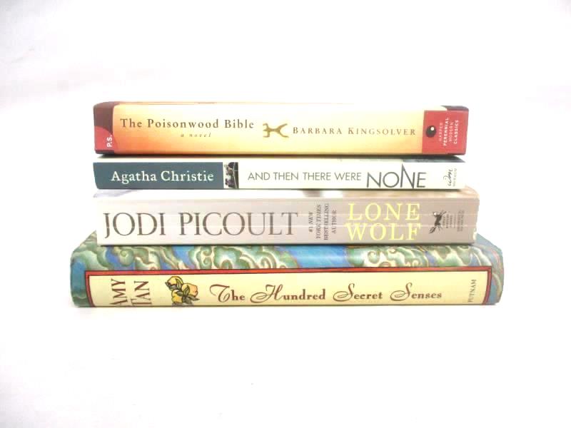 Lot of 4 Novels Female Authors Mystery The Poisonwood Bible Lone Wolf Fiction