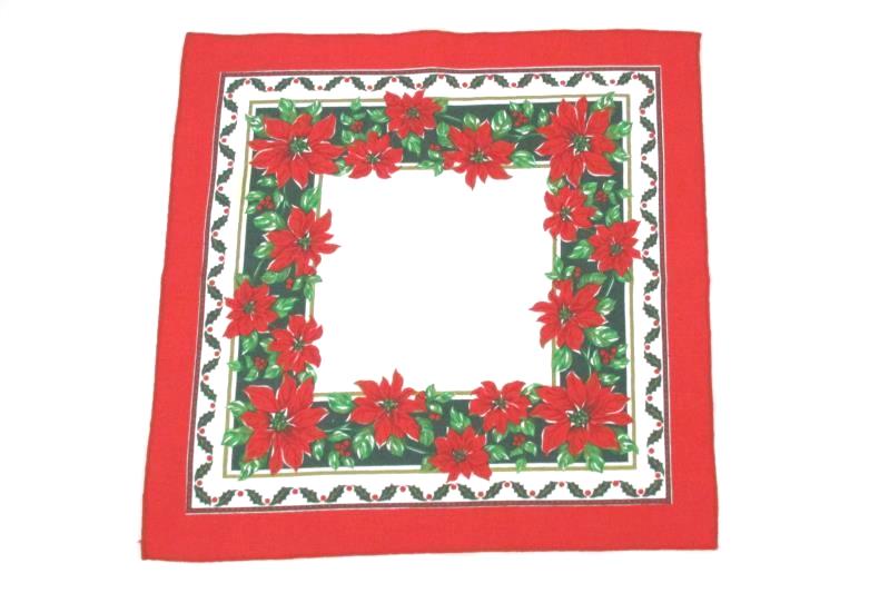 Lot of 8 Sunweave Cloth Napkins Red White Poinsettias