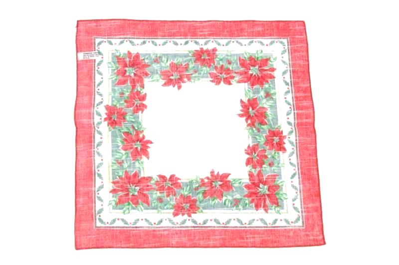 Lot of 8 Sunweave Cloth Napkins Red White Poinsettias
