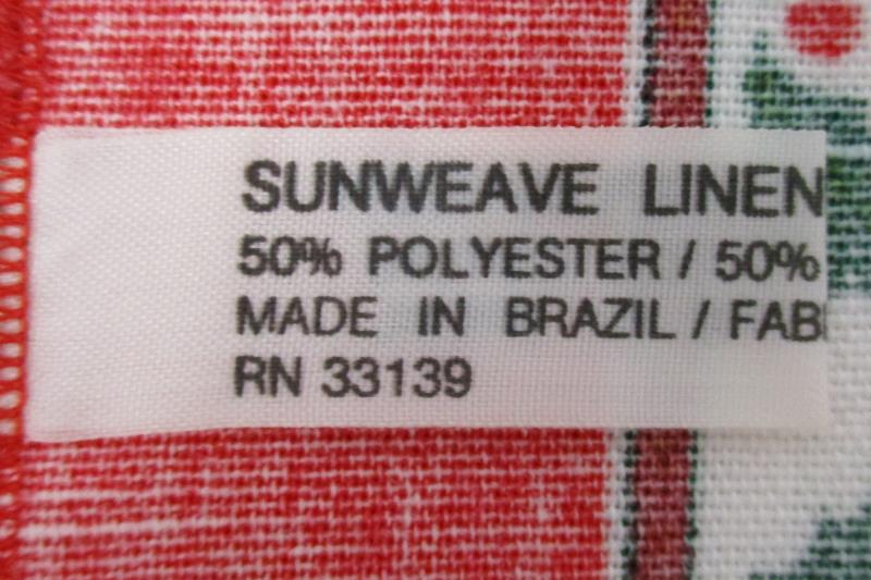 Lot of 8 Sunweave Cloth Napkins Red White Poinsettias