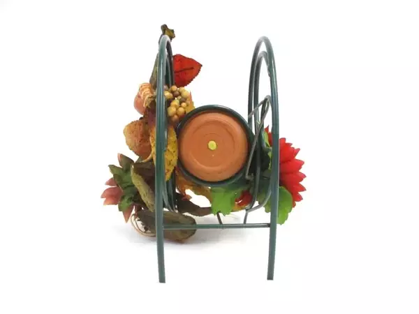 Green Metal Rocking Chair Plant Holder Home Garden Artificial Fruit Flowers