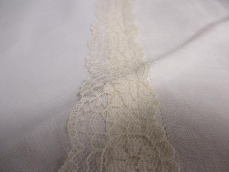 Lot 2 Hand Decorated Pillowcases Floral Embroidery Lace Standard Size