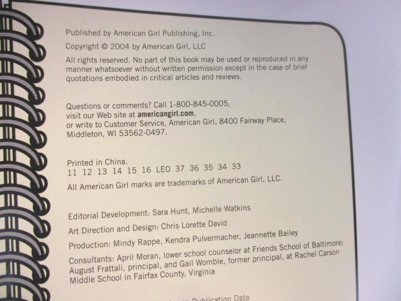 A Smart Girl's Guide to Starting Middle School American Girl Library 2004 PB