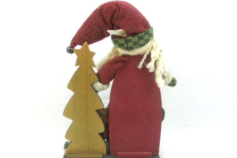Lot of 2 Wooden Christmas Decoration Santa Moose Snowman Reindeer