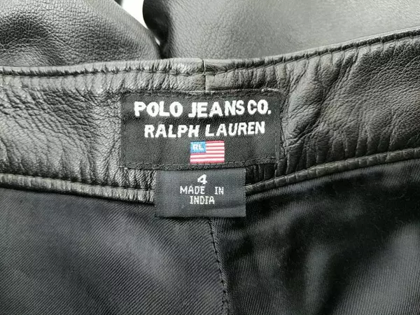 Vintage Ralph Lauren Polo Jeans Co Genuine Leather Pants Black Women's Size 4