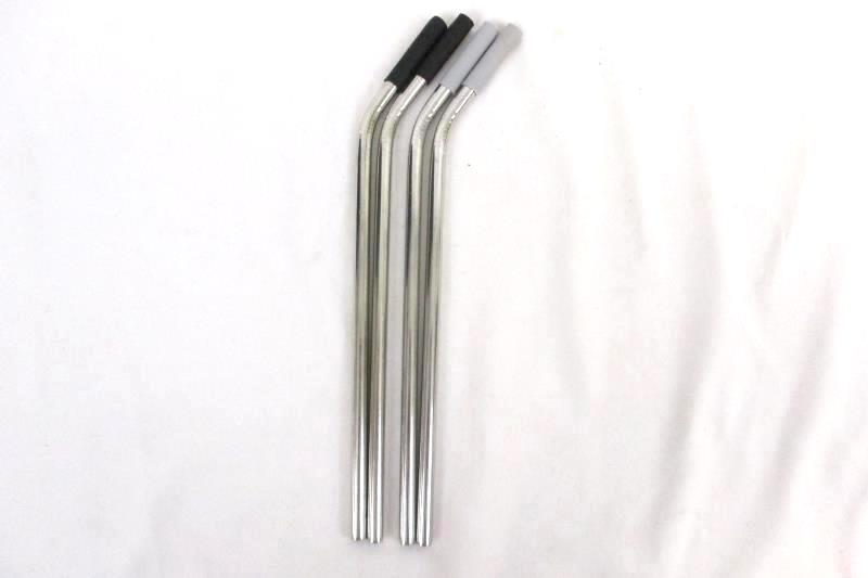 12 Piece Stainless Steel Metal Reusable Drinking Straws With Cleaning Brush