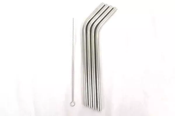 12 Piece Stainless Steel Metal Reusable Drinking Straws With Cleaning Brush Eco
