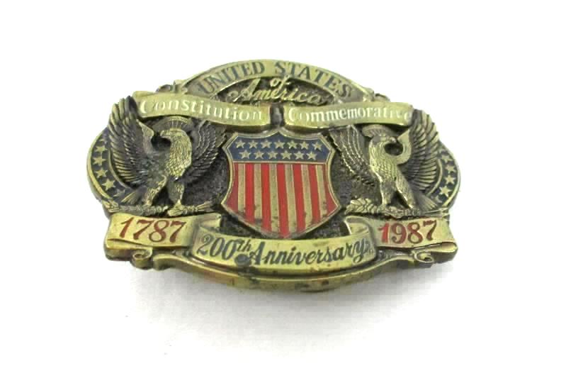 U.S. Constitution Commemorative Brass Belt Buckle LE Great American Buckle Co.