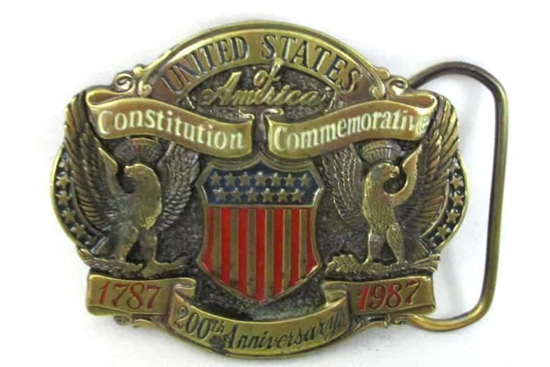 U.S. Constitution Commemorative Brass Belt Buckle LE Great American Buckle Co.