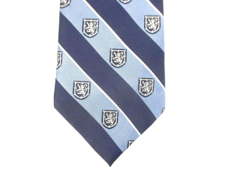 Desert Skye Pipe Band Silk Tie Blue Stripes Lion Shield