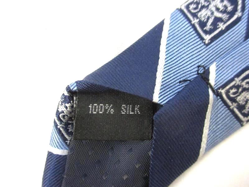 Desert Skye Pipe Band Silk Tie Blue Stripes Lion Shield