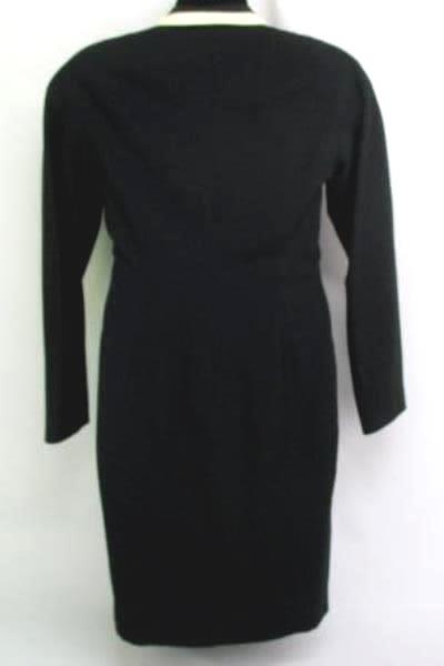 Vintage Kenar Dress by Ann Tjian Button Pencil Fitted Dress Black Size 8