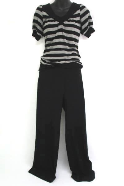 Women's Outfit Bozzolo Knit Top Sz S Liz Claiborne Audra Slacks Sz 4 Black Gray