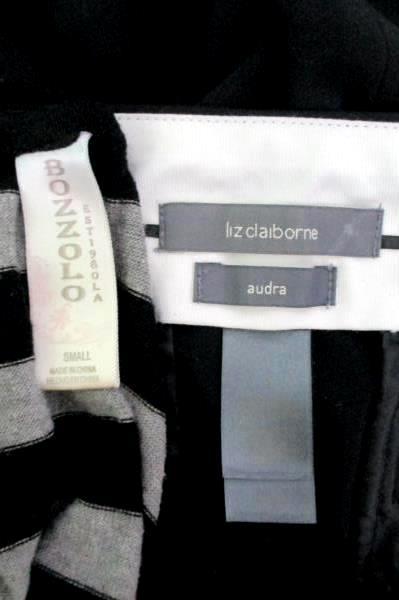 Women's Outfit Bozzolo Knit Top Sz S Liz Claiborne Audra Slacks Sz 4 Black Gray