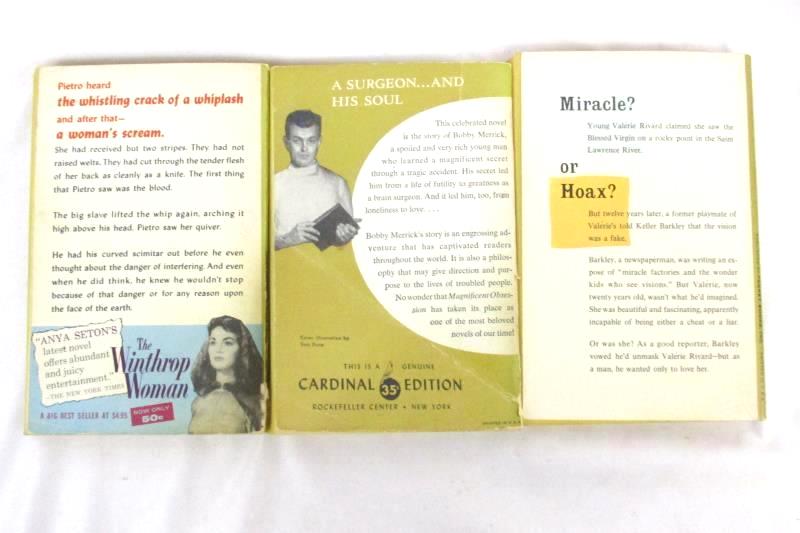 Lot of 3 Vintage Paperback Cardinal Edition Romance Novels Magnificent Obsession