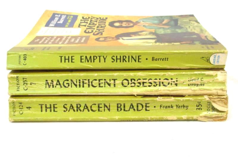 Lot of 3 Vintage Paperback Cardinal Edition Romance Novels Magnificent Obsession