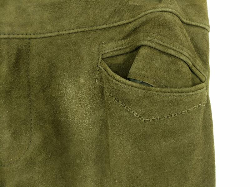 Vintage Ralph Lauren Suede 100% Leather Pants Green Straight Leg Womens Size 10