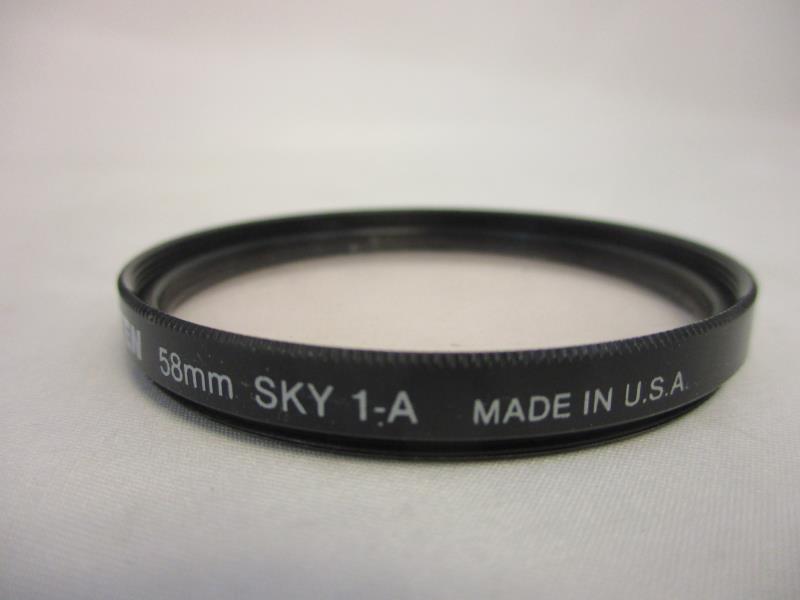 Tiffen 58mm Sky 1-A Camera Lens Screw-In Filter Black Metal Plastic Case USA