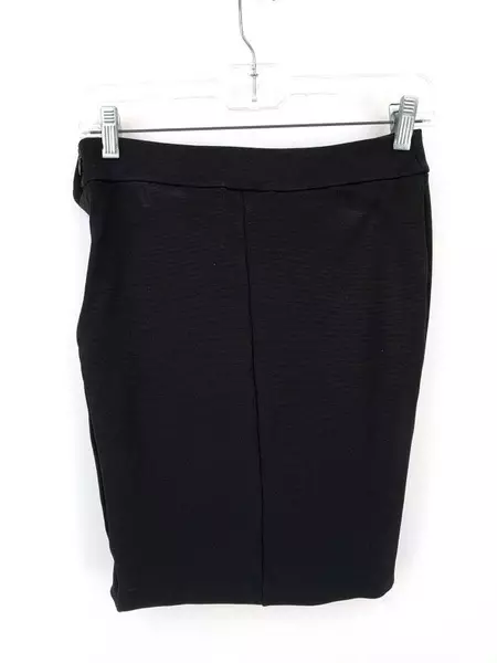 Emporio Armani Pencil Skirt Black Ruffle Viscose Knit Women's Size 42 Italy Made