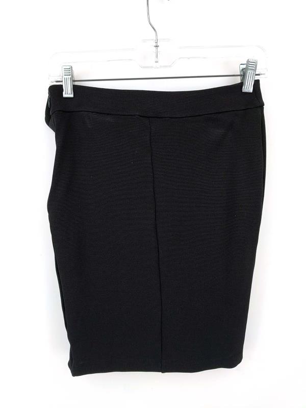 Emporio Armani Pencil Skirt Black Ruffle Viscose Knit Women's Size 42 Italy Made