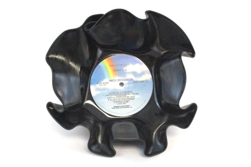 Repurposed Vinyl 33 RPM Record Salad Bowl Shell Mold Oak Ridge Boys