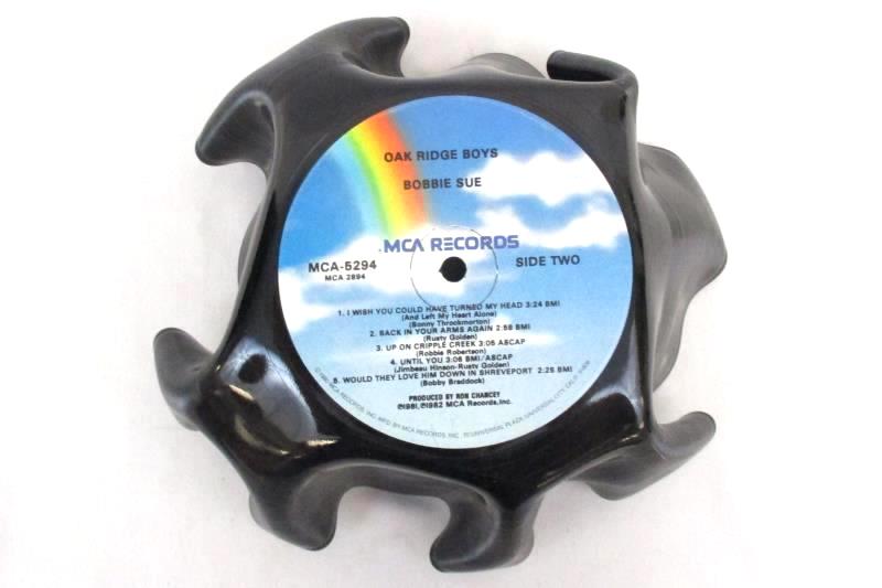 Repurposed Vinyl 33 RPM Record Salad Bowl Shell Mold Oak Ridge Boys