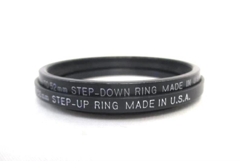 Lot of 2 Tiffen Black Metal Camera Rings Step Down 55mm-52mm Step Up 52mm-58mm