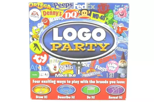 Logo Party Game by Spin Master Family Fun Night Draw Describe Do Reveal It