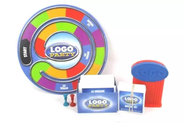 Logo Party Game by Spin Master Family Fun Night Draw Describe Do Reveal It