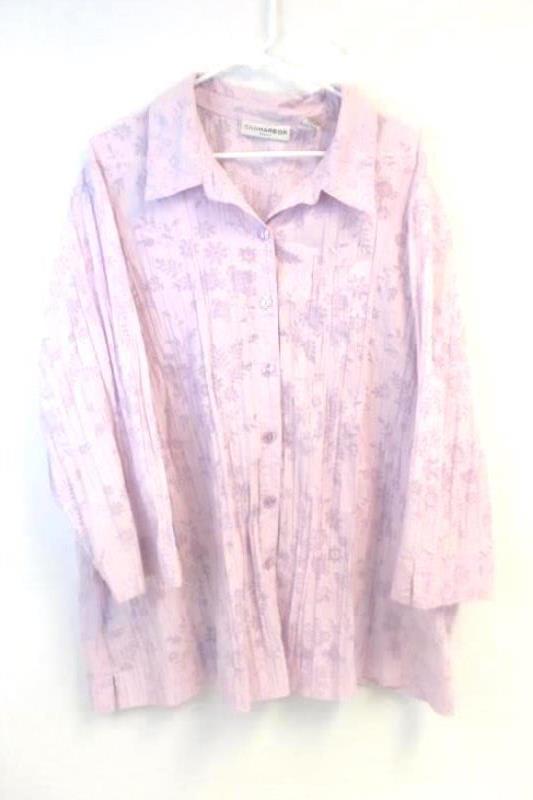 Lot of 2 Women's Size 3X Tops 22W/24W Shirts Sag Harbor George ME Green Purple