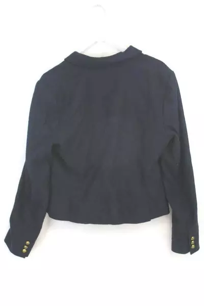 Banana Republic Women's Canvas Pea Coat Jacket Navy Gold Crest Buttons Size 14