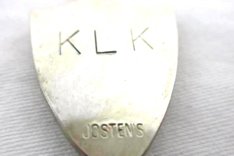 Vintage Josten's Senior 1987 Graduation Necklace Silver Navy Yellow Pendant KLK
