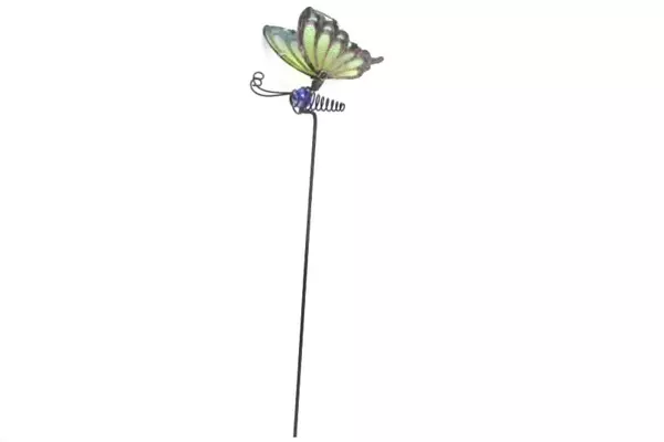 Black Metal Blue Marble Butterfly Garden Decoration and Dragonfly Candle Holder