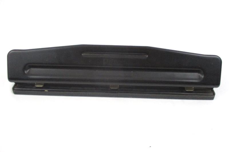 Lot of 3 Black Metal 3 Hole Punch Cutter Manual Compact Rulered
