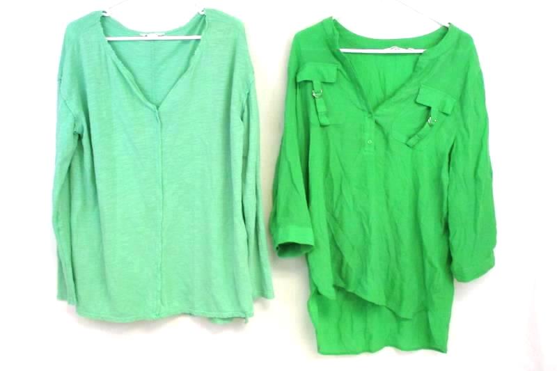Lot of 4 Women's Size L Tops Shirt Blouse GNW Caslon Notations Max Edition Green