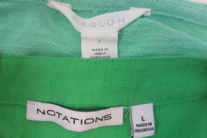 Lot of 4 Women's Size L Tops Shirt Blouse GNW Caslon Notations Max Edition Green