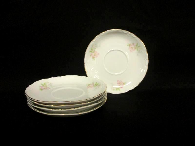 Lot of 5 T. K. Thun 5.75 Inch Saucers Bohemia Czechoslovakia THU 172