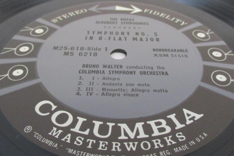 1961 Schubert Bruno Walters Columbia Masterworks No 8 No 5 Vinyl Record Album